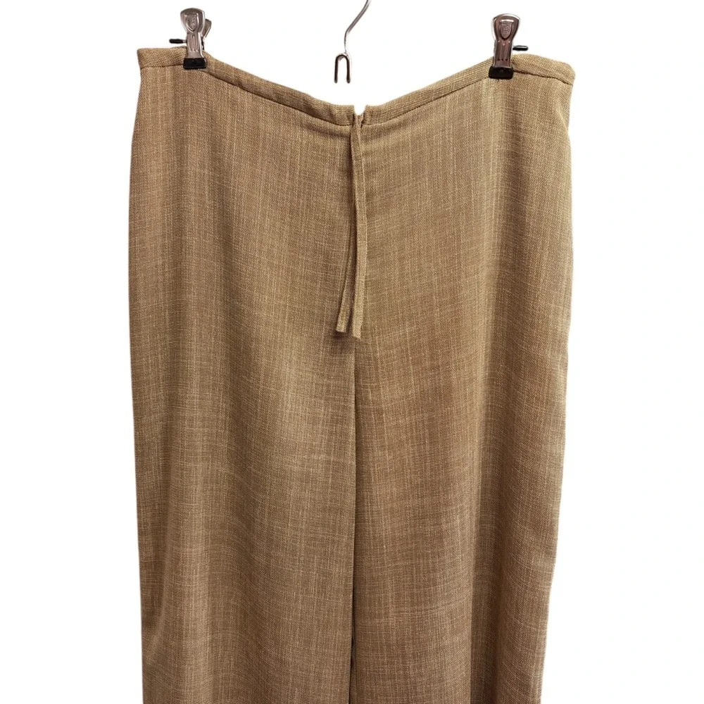 Yansi Fugel‎ Women's Wide Leg Tan Dress Twill Pants Sz 34 Polyester Androgynous